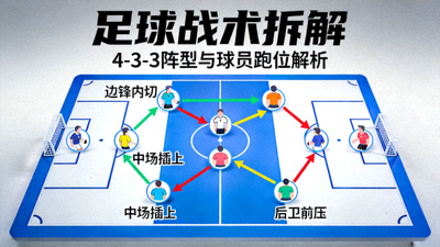 足球战术拆解视频封面，展示球队阵型图与球员跑位
